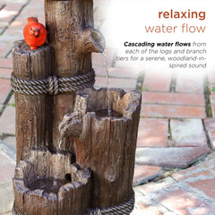 Alpine Corporation detailed log texture highlighting durable polyresin finish