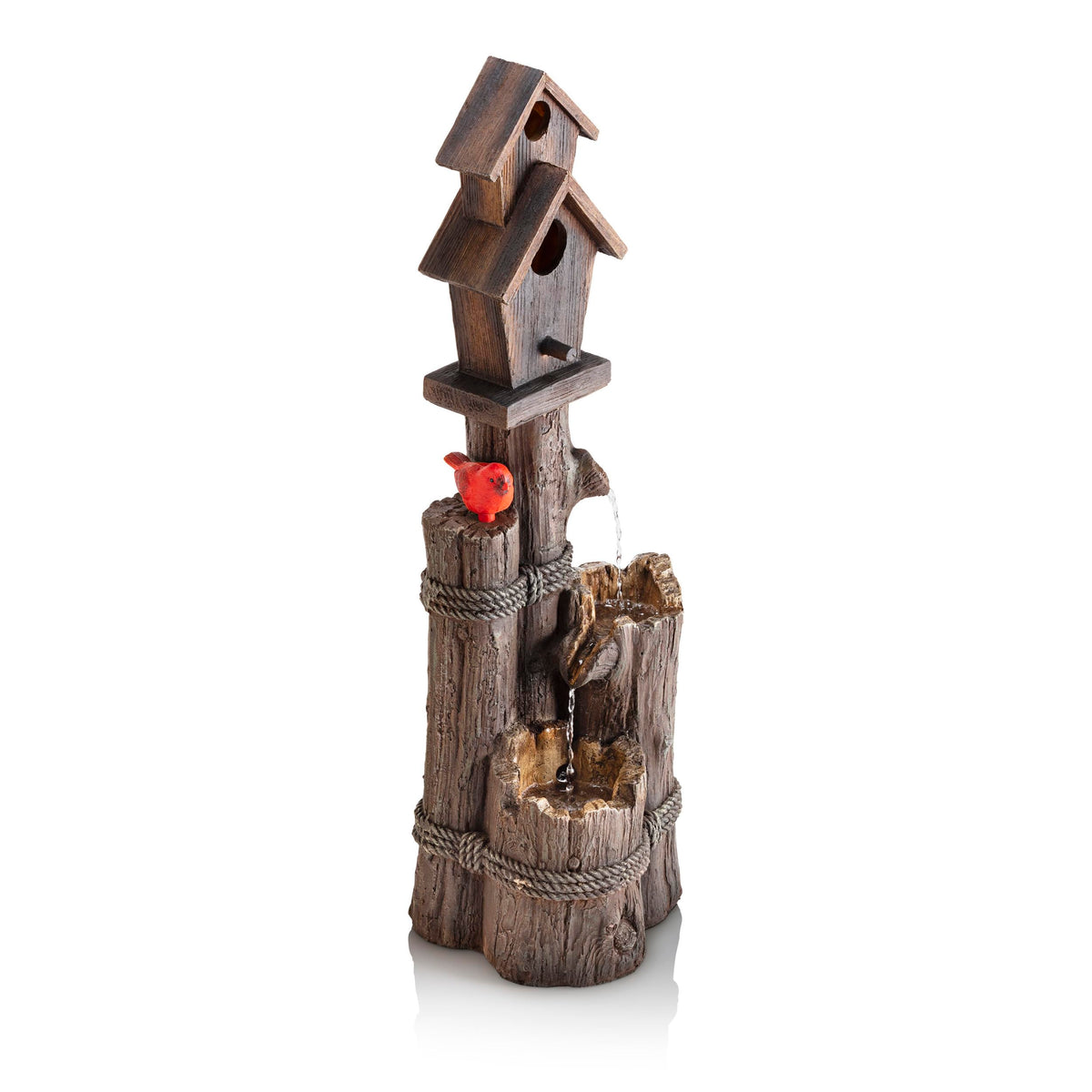 Alpine Corporation front view of fountain showing rustic garden focal point