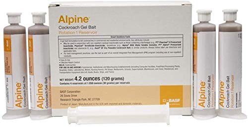Alpine front view of four gel bait tubes showing compact, targeted control