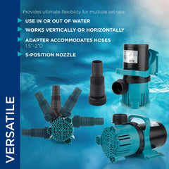 Alpine Corporation PEG4700 installed in a pond demonstrating quiet, steady water circulation