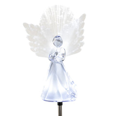 Alpine Corporation angel front view showing lit LED core and serene glow