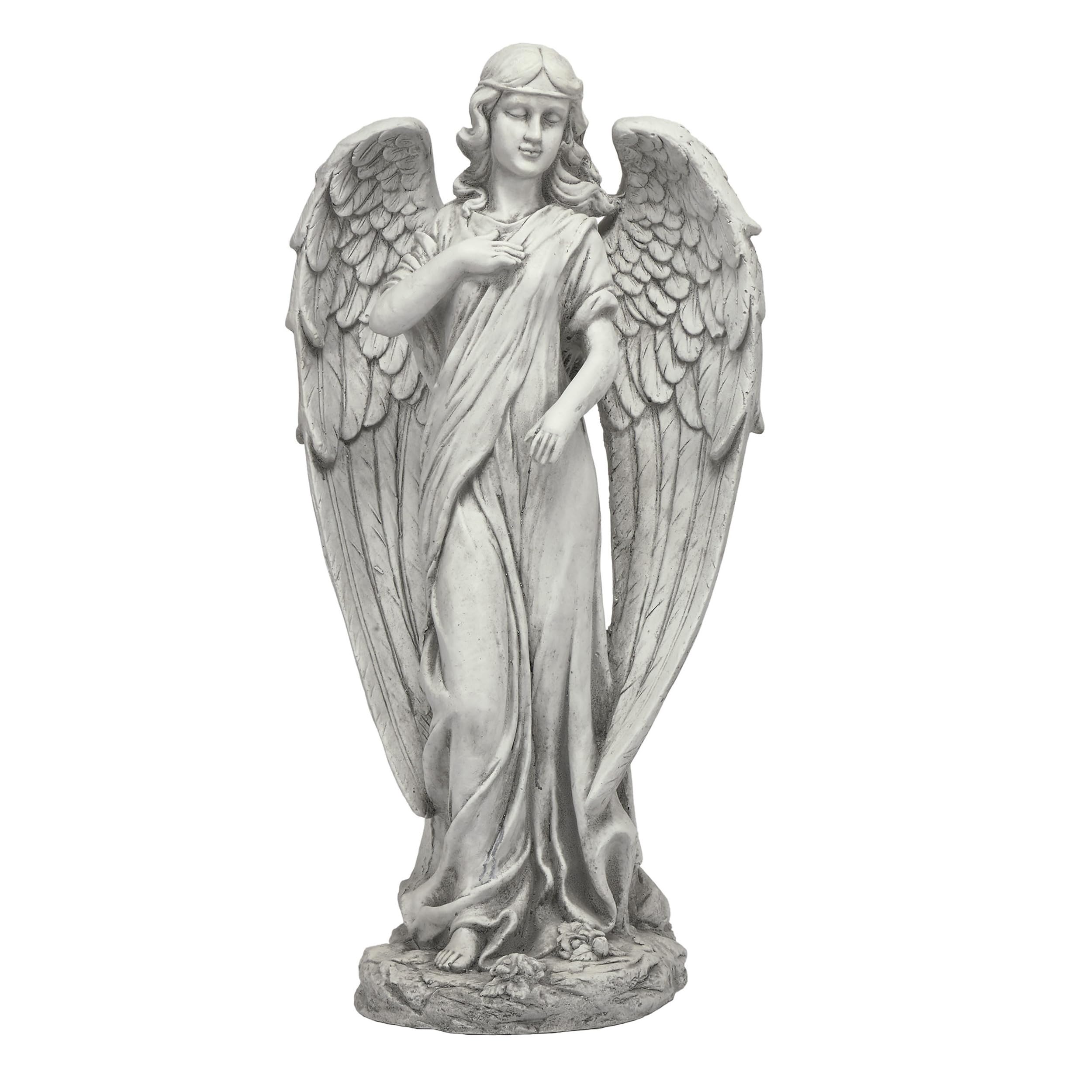 Alpine Corporation front view of angel statue showing serene pose and curb appeal