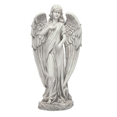 Alpine Corporation front view of angel statue showing serene pose and curb appeal