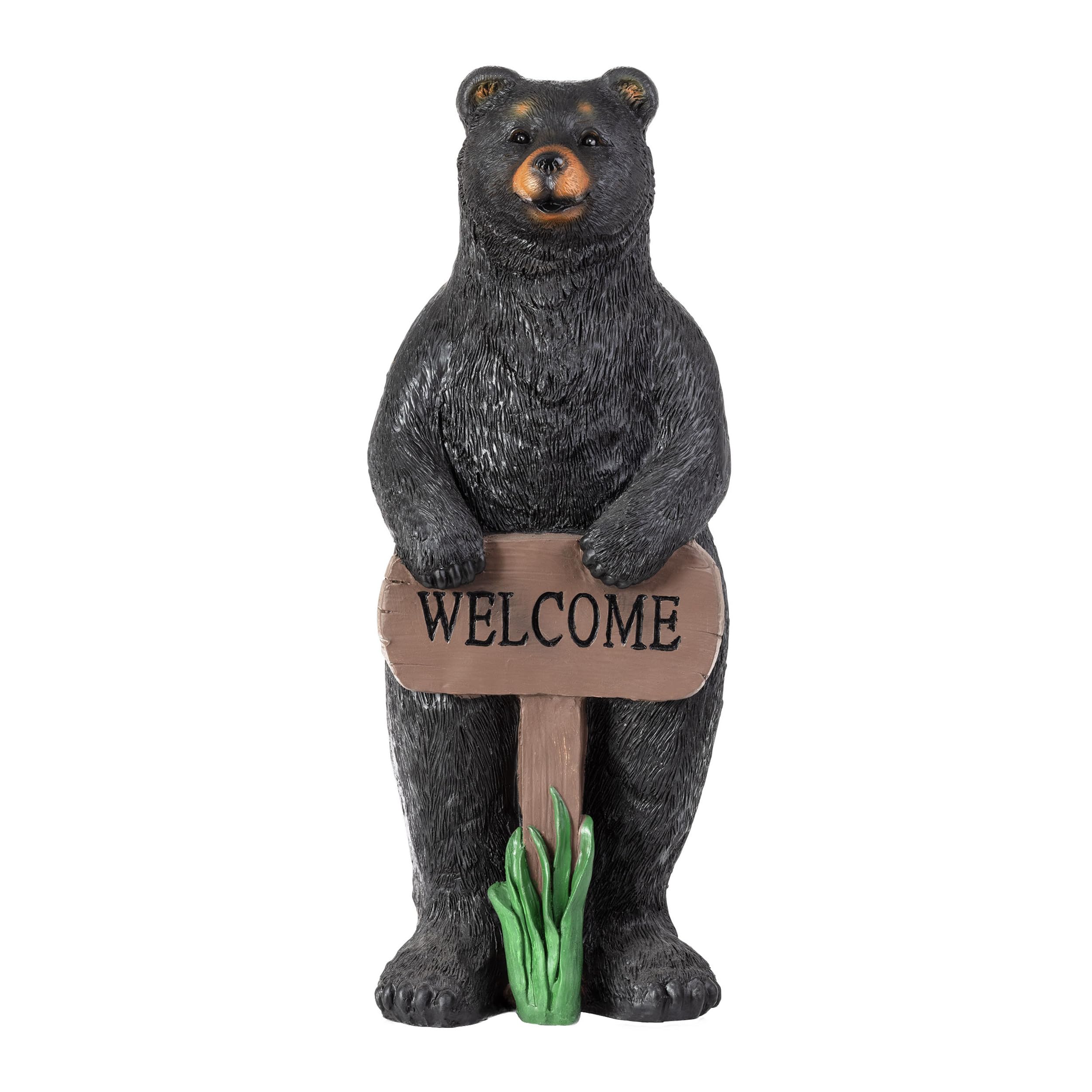 Alpine Corporation black bear texture detail showing painted, weatherproof finish