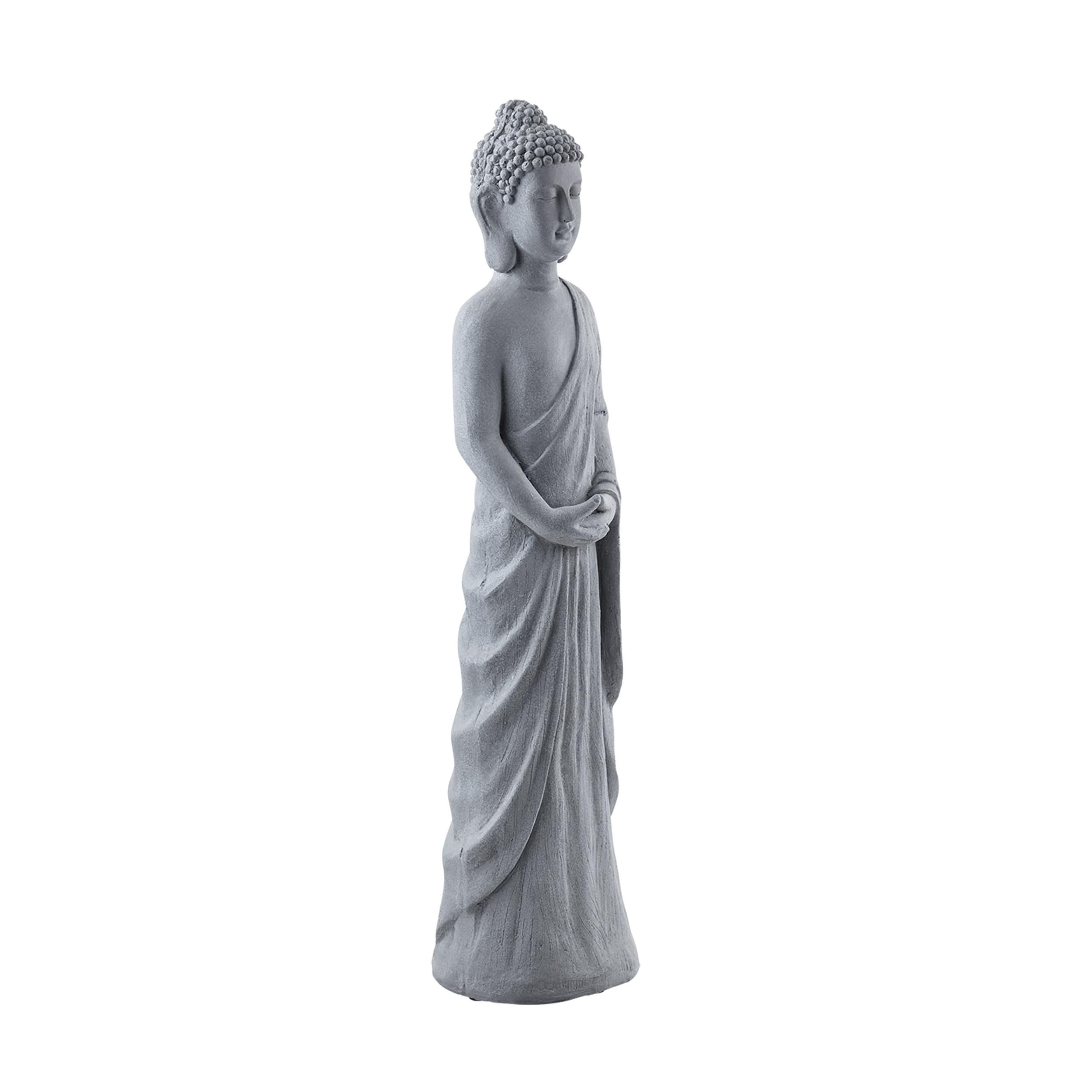Alpine Corporation Buddha on porch display creating welcoming entrance accent