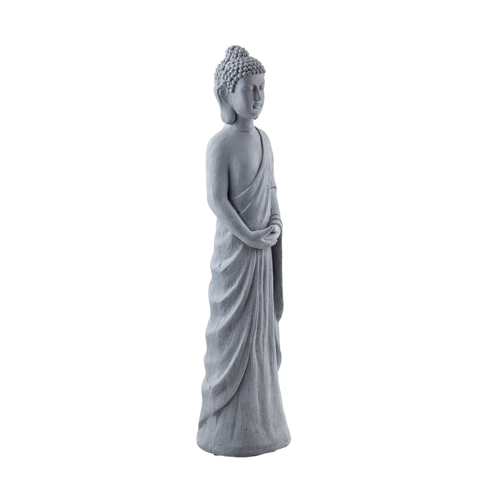 Alpine Corporation Buddha on porch display creating welcoming entrance accent