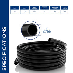 Alpine Corporation closeup of black PVC coil highlighting flexibility benefit