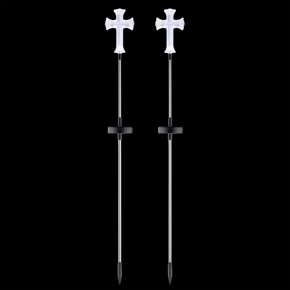 Alpine Corporation side profile of cross stake highlighting slim weatherproof build