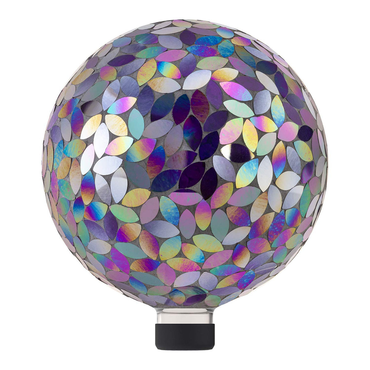 Alpine Corporation gazing globe front view showing vibrant purple mosaic and focal appeal