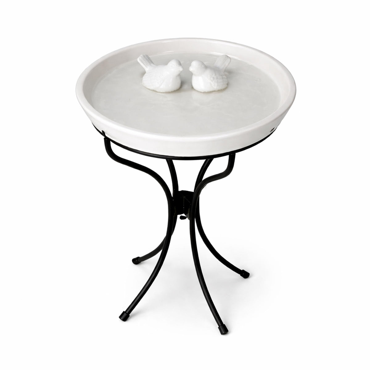 Alpine Corporation front view birdbath showing full pedestal and bowl benefit: elegant garden focal point