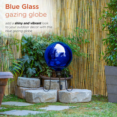 Alpine Corporation close-up of globe surface reflecting sunlight to brighten garden