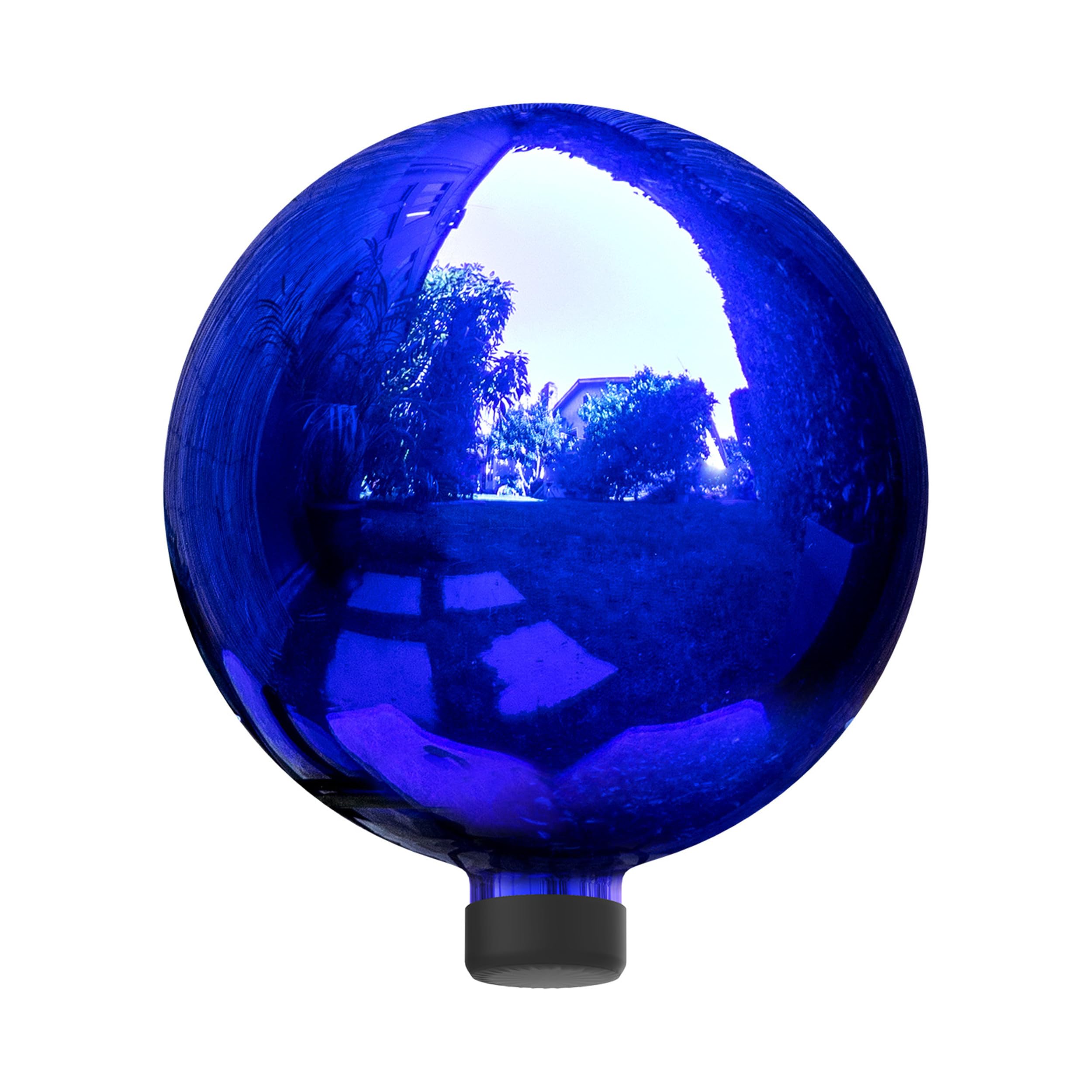 Alpine Corporation front view of blue gazing globe showing reflective finish and shape