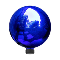 Alpine Corporation front view of blue gazing globe showing reflective finish and shape