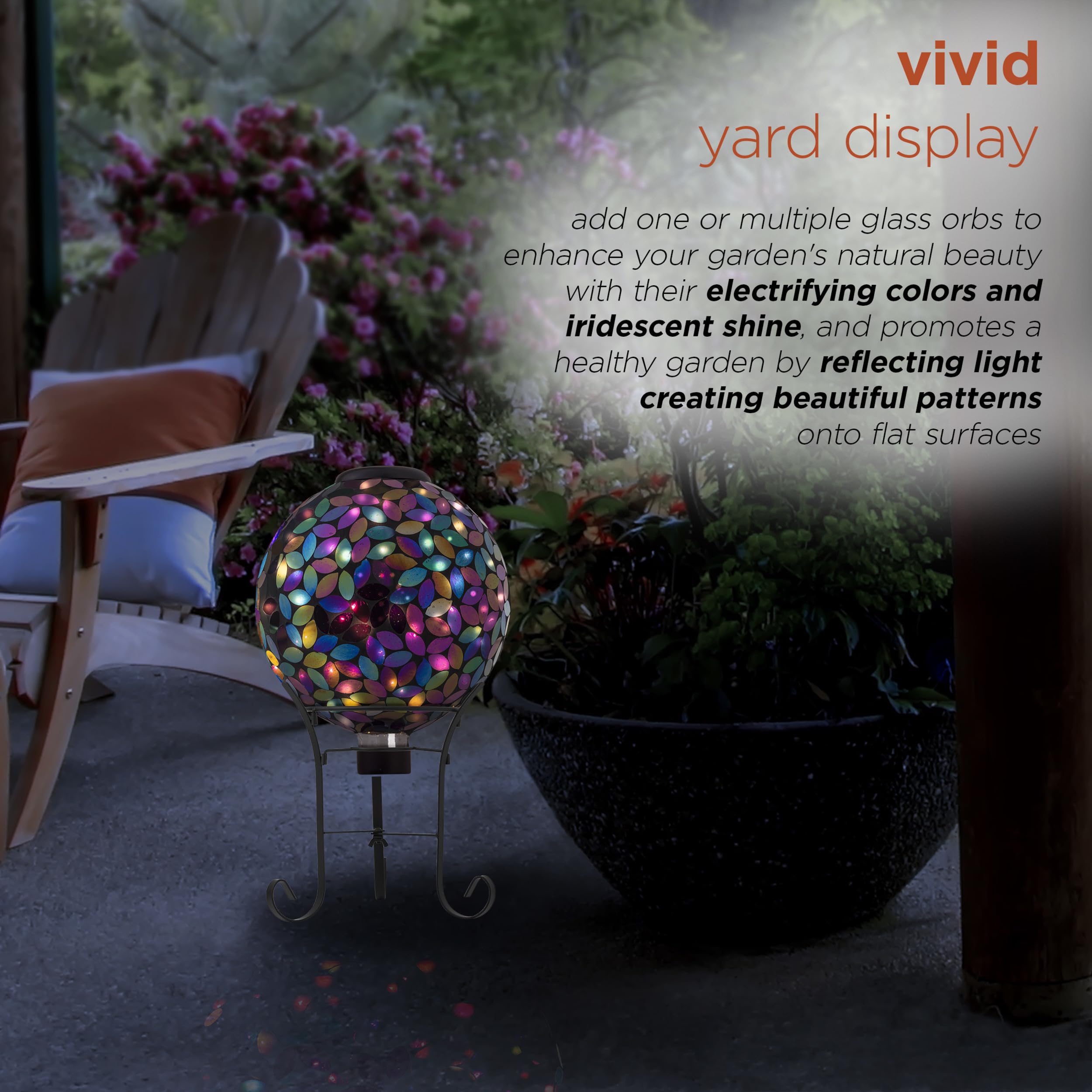 Alpine Corporation placed on patio table enhancing outdoor seating ambiance