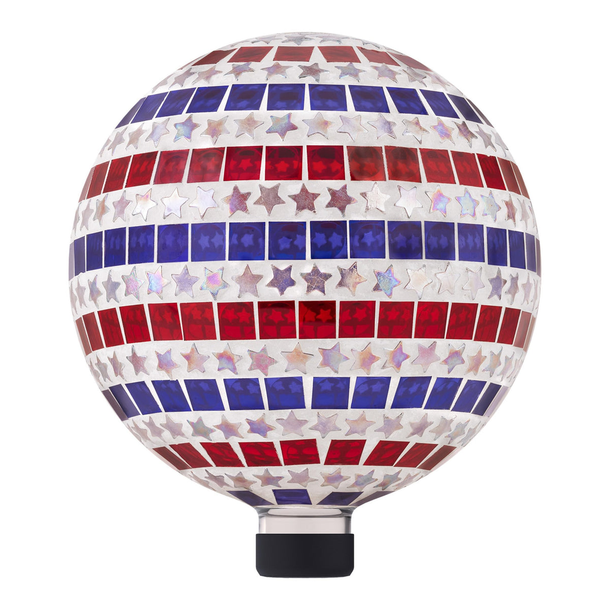 Alpine Corporation patriotic gazing globe front view showing vibrant colors and curb appeal