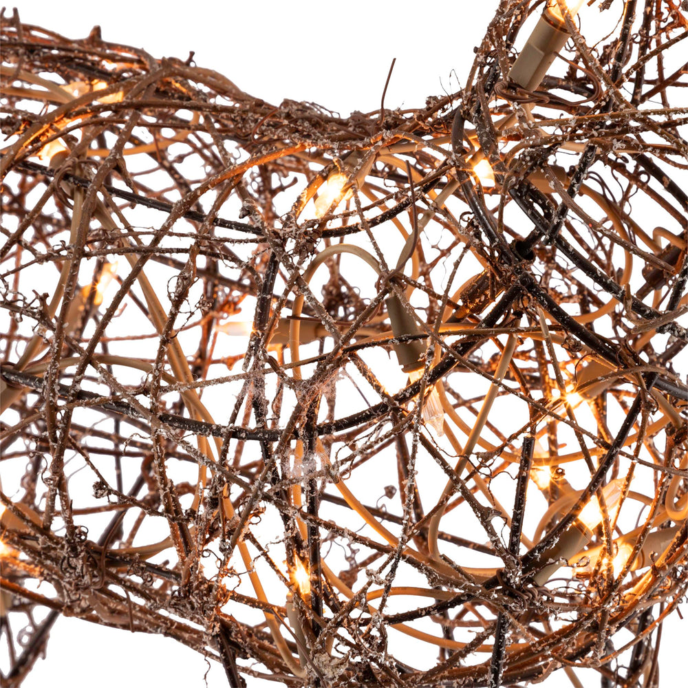 Alpine Corporation reindeer lit in yard creating festive evening ambiance