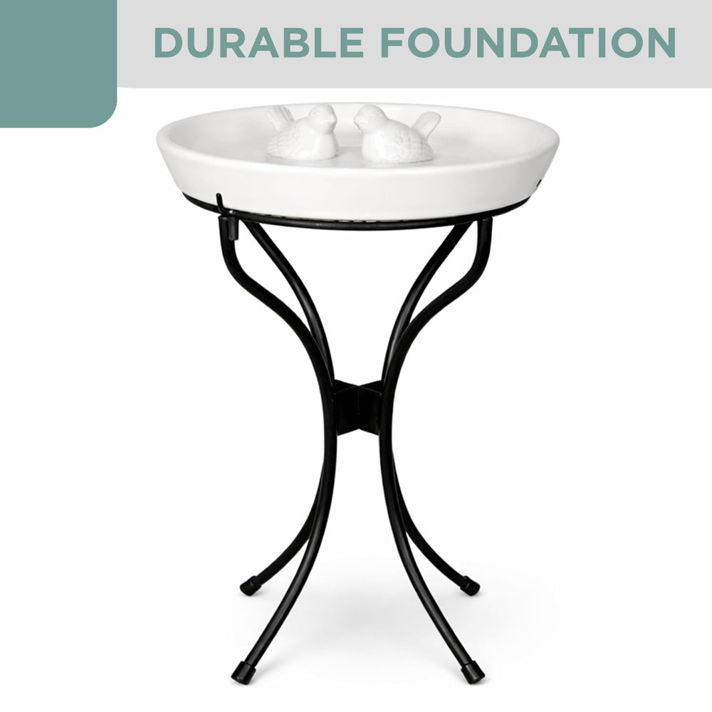 Alpine Corporation beside chair size comparison benefit: compact 17-inch height fit for patios