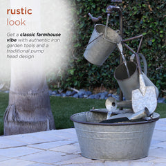 Alpine Corporation watering can with water stream, shows layered cascade effect