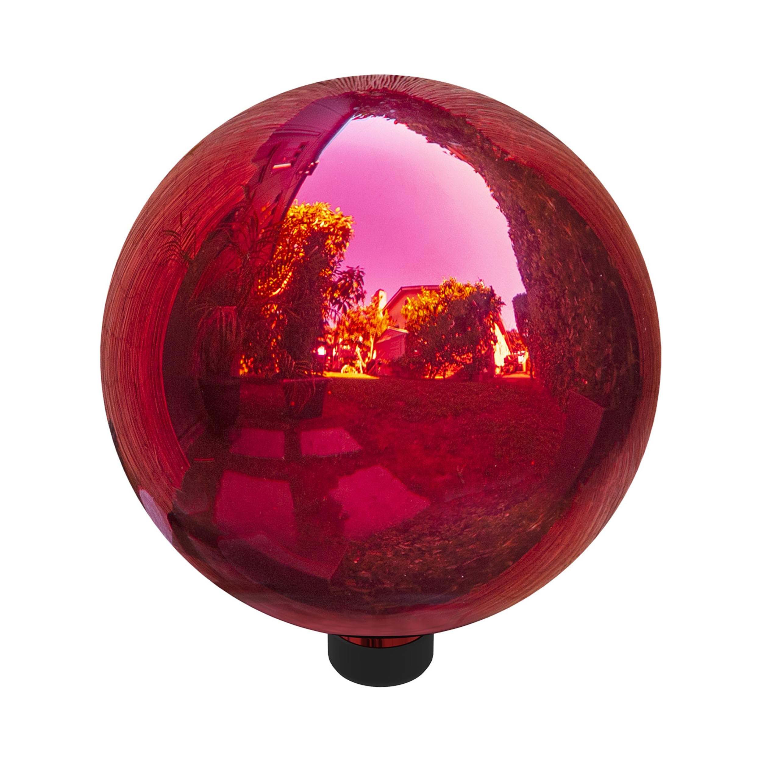 Alpine Corporation red gazing globe on indoor console as decorative accent
