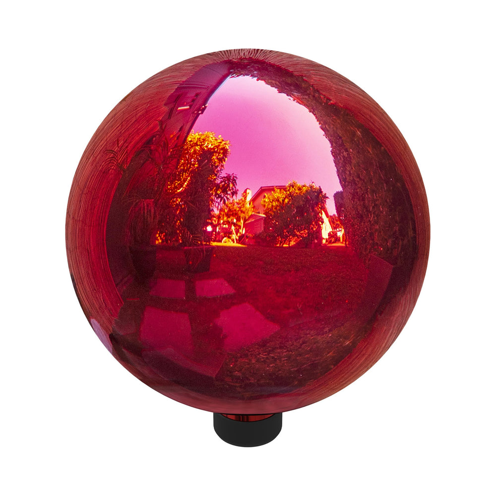 Alpine Corporation red gazing globe on indoor console as decorative accent