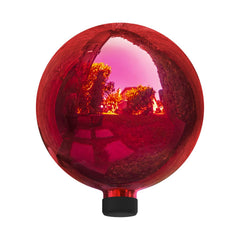 Alpine Corporation red gazing globe front view adding bold color