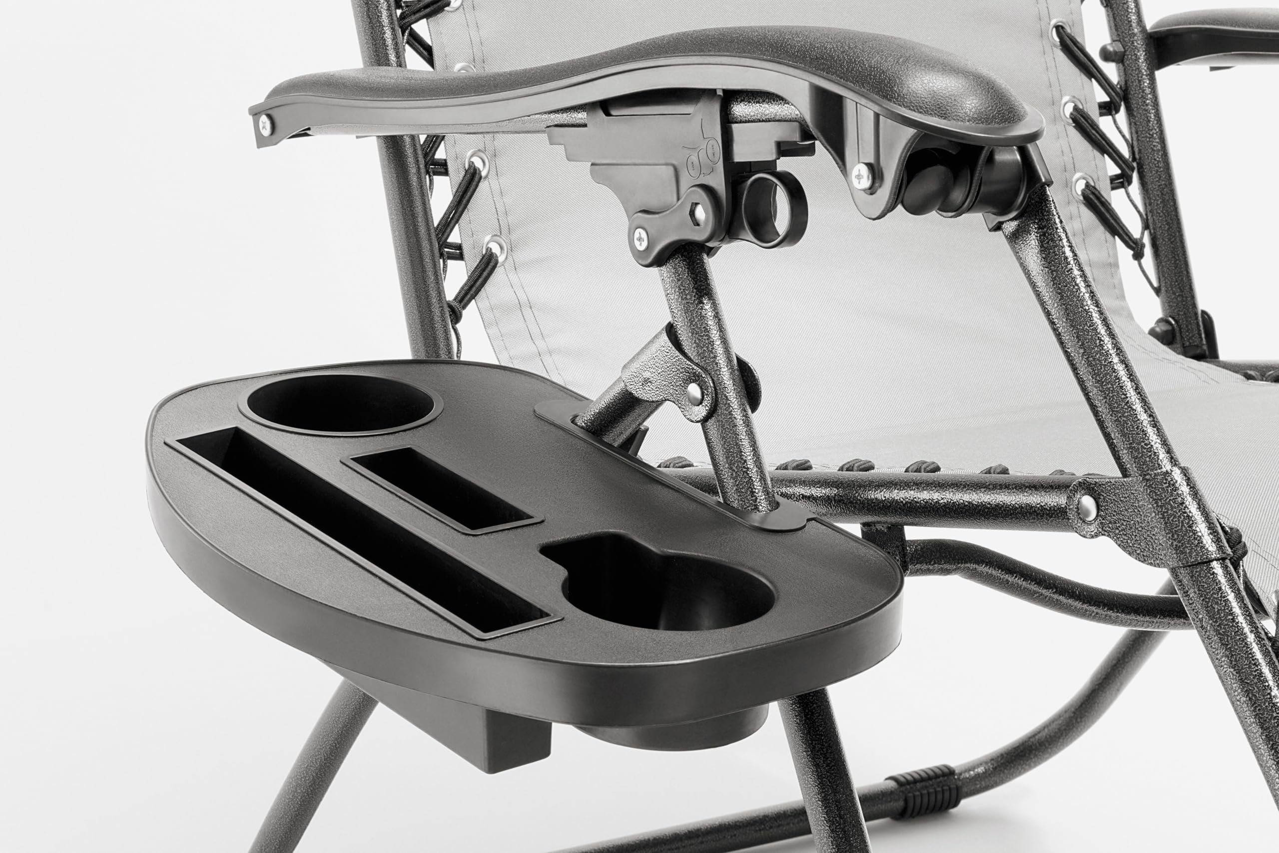 Alpine Mountain Gear headrest and bungee suspension close-up for added neck comfort