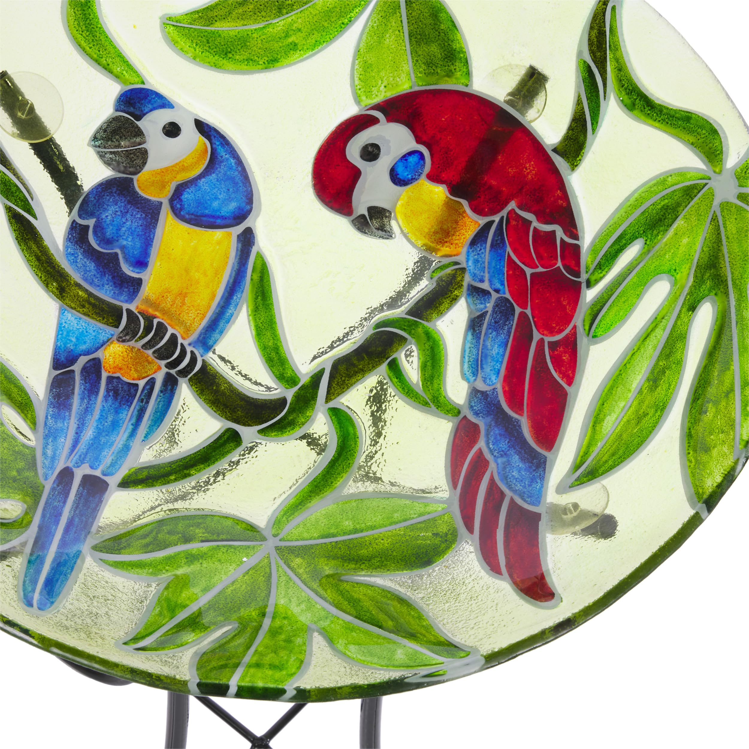 Alpine Corporation birdbath with small birds perched illustrating wildlife attraction benefit