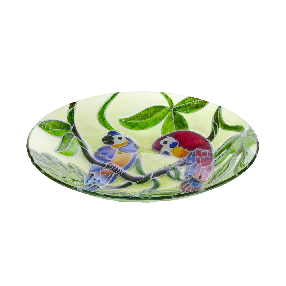 Alpine Corporation birdbath styled on patio showing decorative value in outdoor living spaces