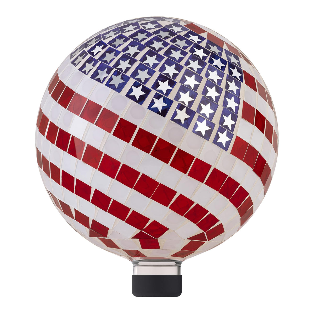 Alpine Corporation gazing globe front view showing patriotic design and curb appeal