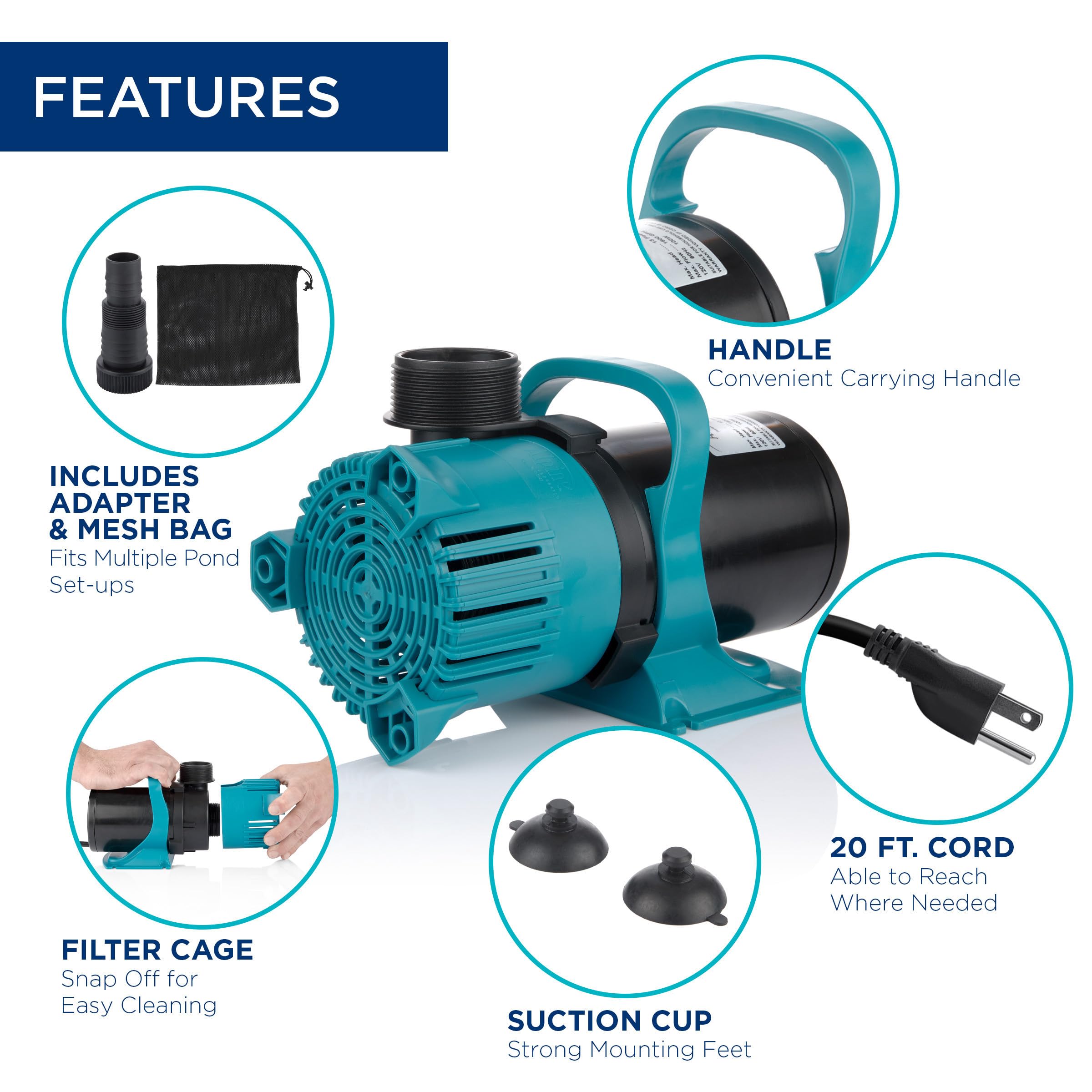 Alpine Corporation PEG3000 impeller close-up showing vortex design and clog resistance