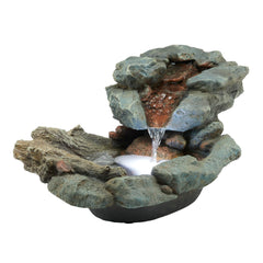 Alpine Corporation fountain front view showing realistic river-rock look and calm ambiance