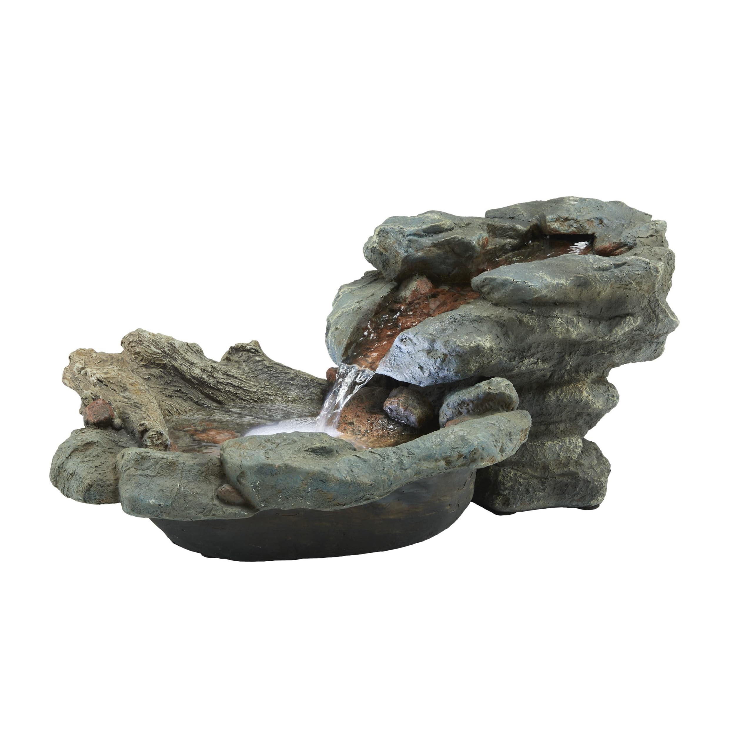 Alpine Corporation fountain on patio demonstrating compact placement and soothing sound