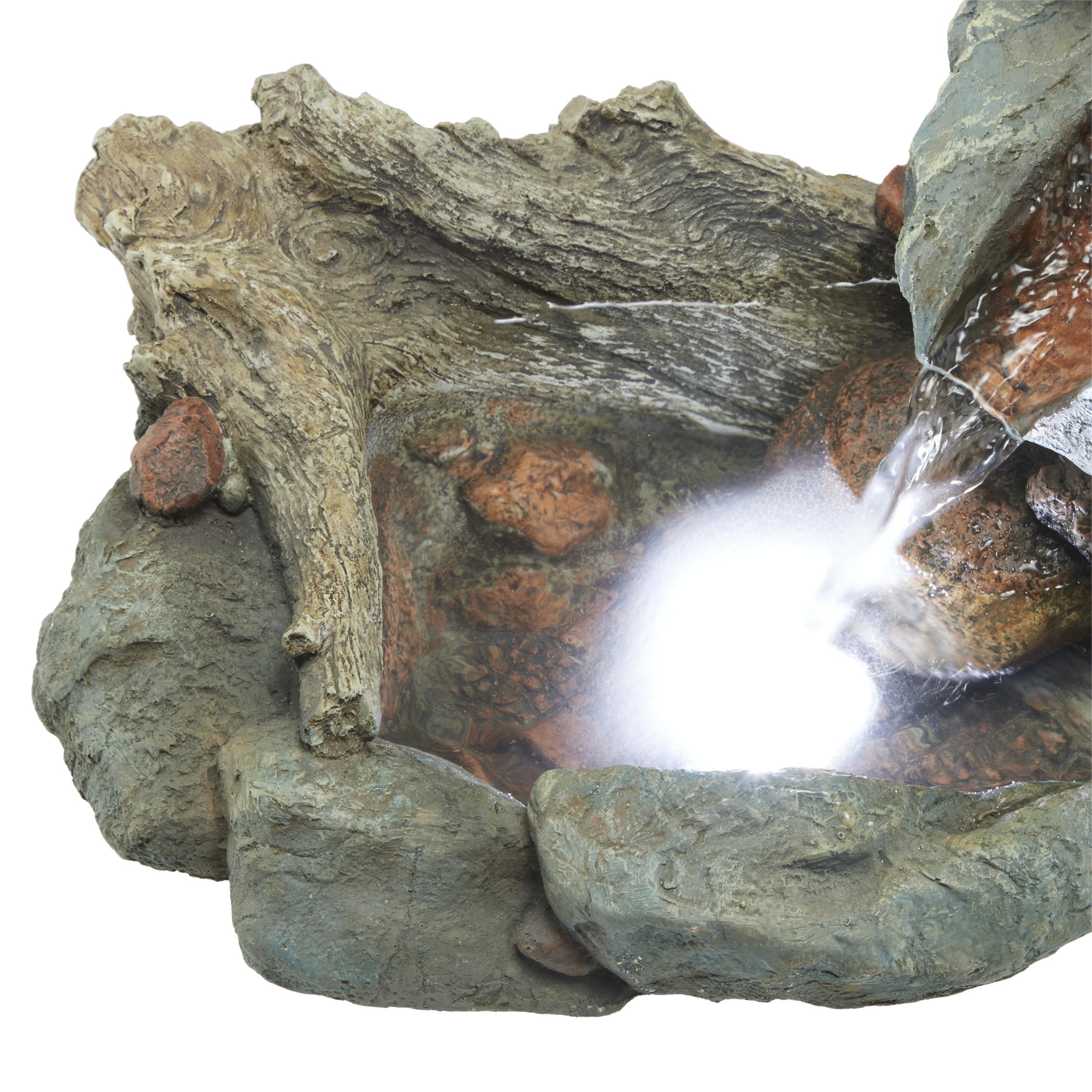 Alpine Corporation captured water flowing over tiers demonstrating natural cascading motion