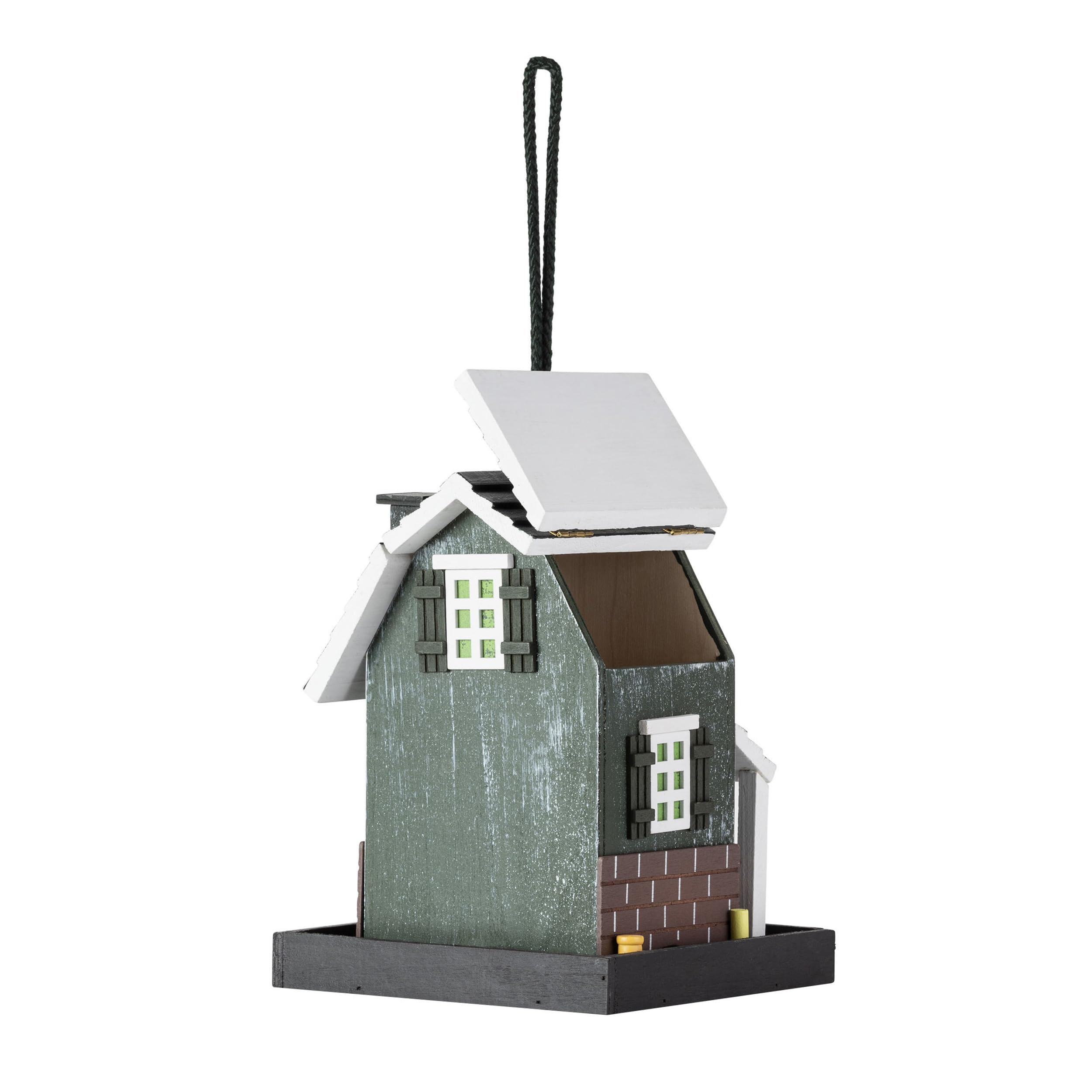 Alpine Corporation feeder next to ruler for scale showing compact footprint