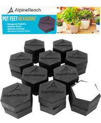 AlpineReach front packaging showing 20-pack pot feet and adhesive pads for protection