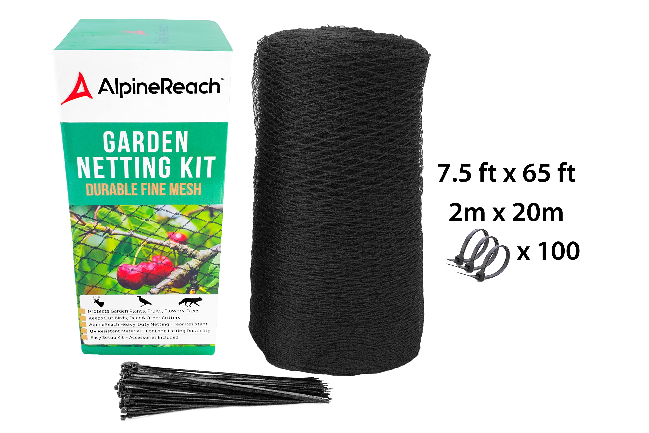 AlpineReach netting beside hands showing scale and easy-to-manage size benefit