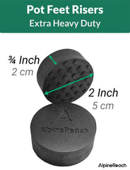 AlpineReach risers next to ruler for scale shows compact heavy-duty sizing