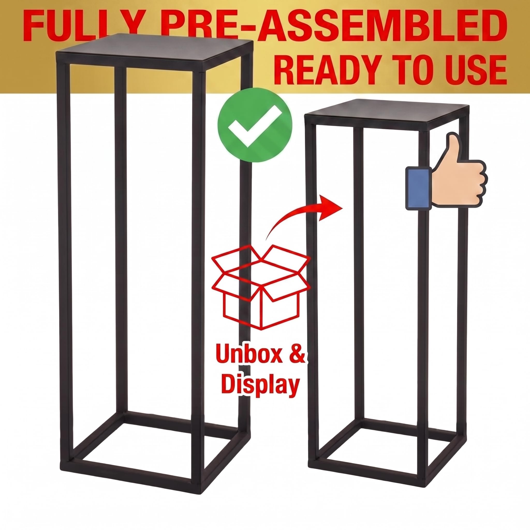 ALPOME tall stand holding a large ceramic pot showcasing heavy-duty support