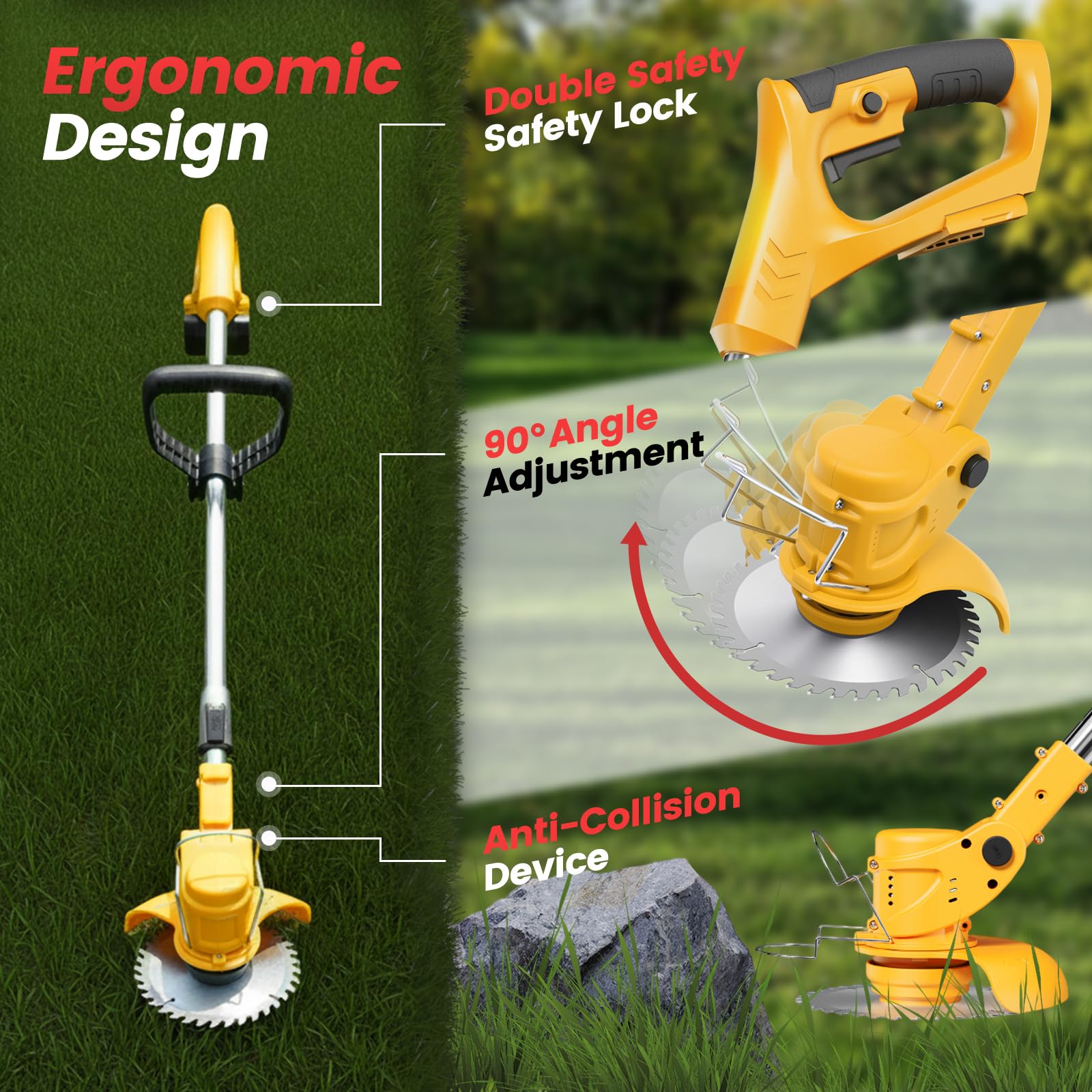 ALSO GO auxiliary wheel and handle for steady edging and improved control