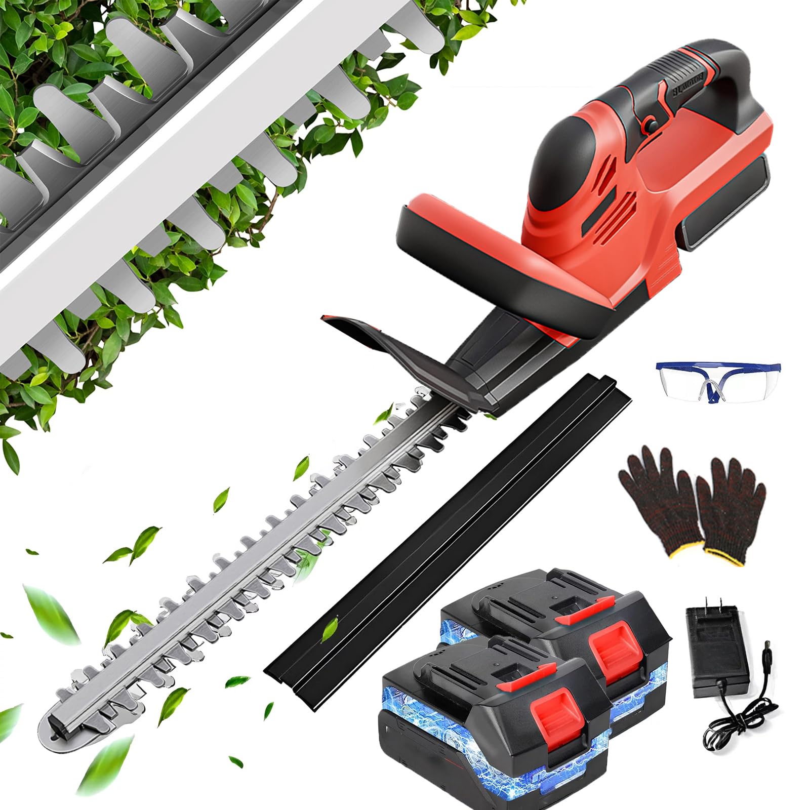 ALSO GO front view of trimmer showing full 22-inch blade and body benefit easy reach