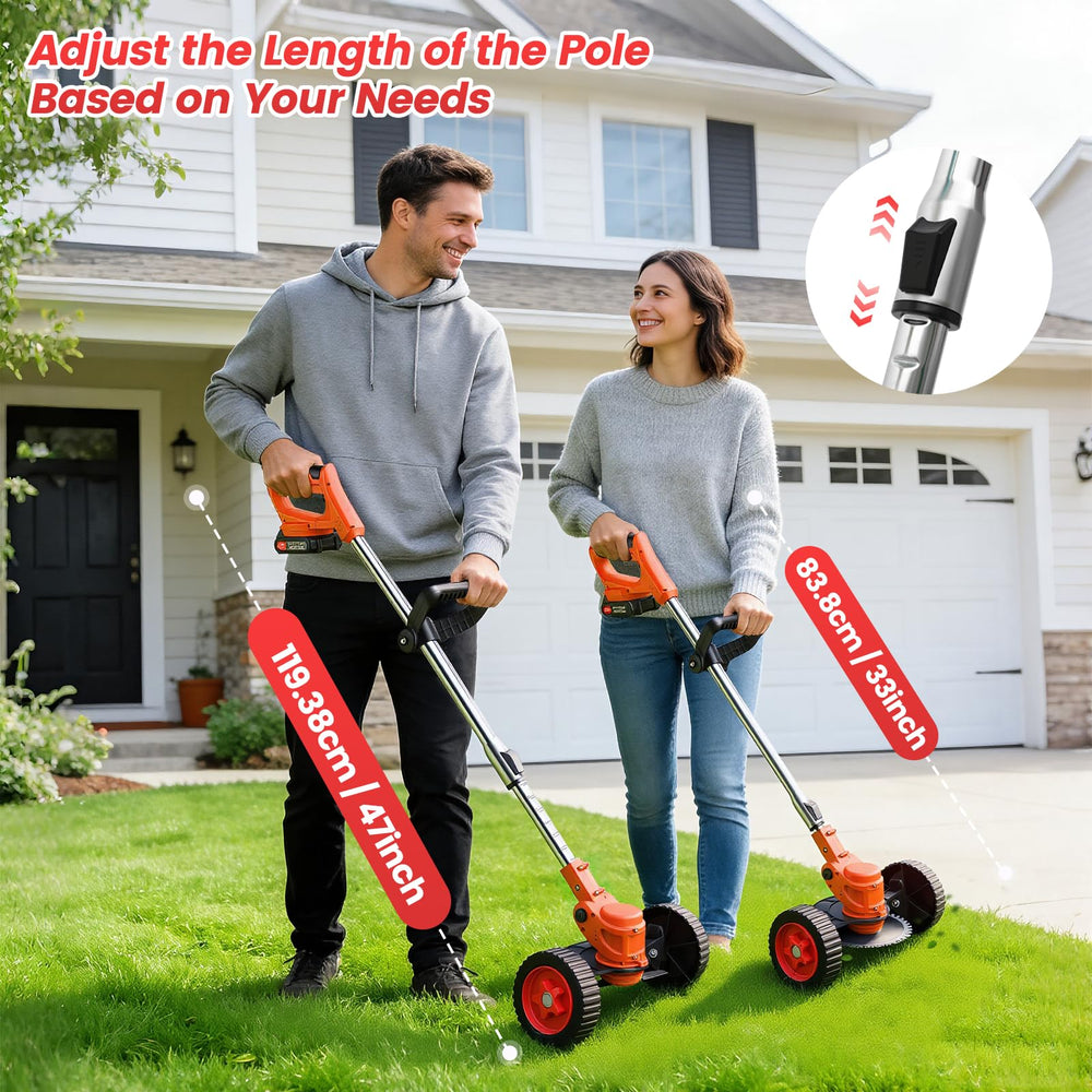ALSO GO trimming a lawn edge illustrating precise edging benefit