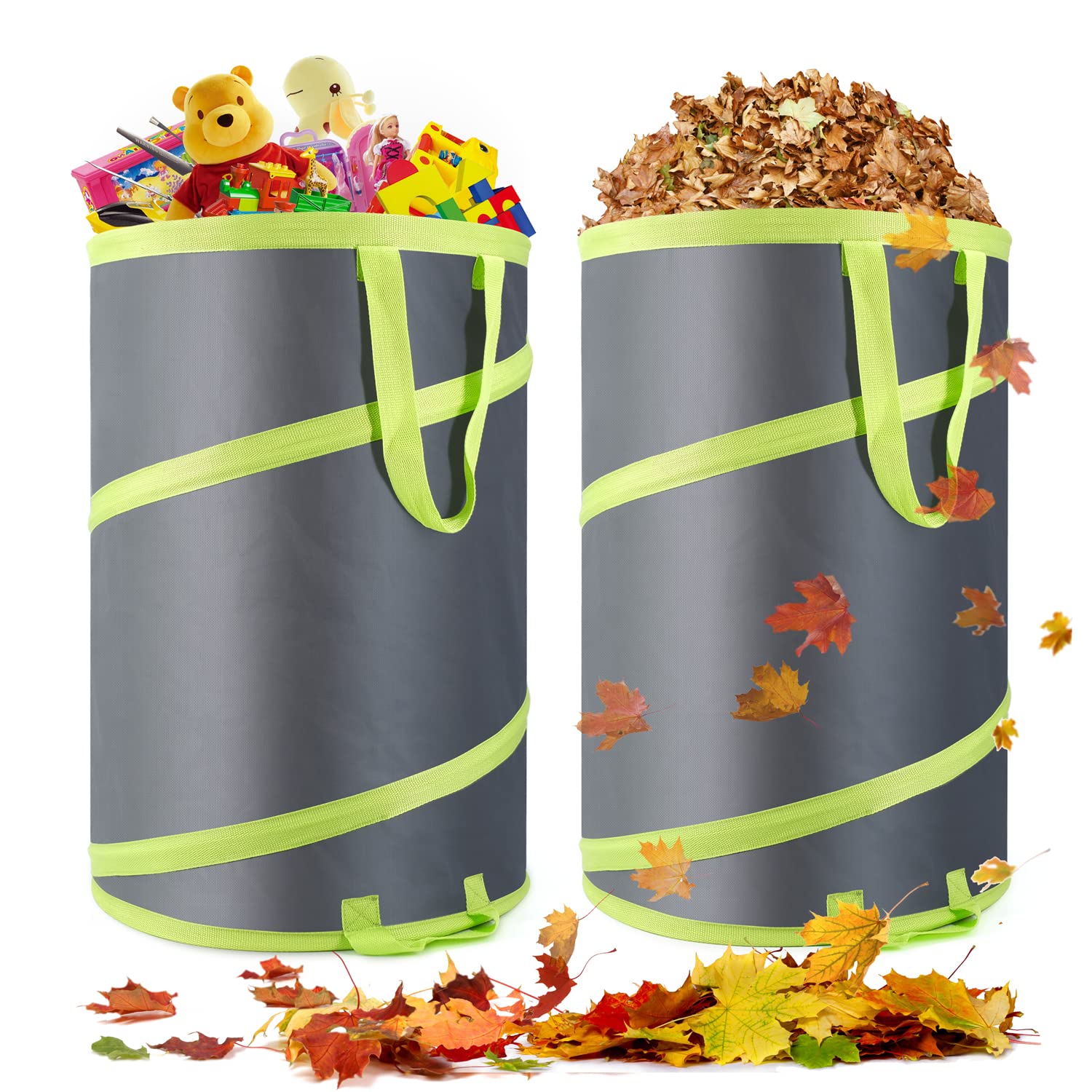 Altdorff front view pop up leaf bag showing stable shape and easy access
