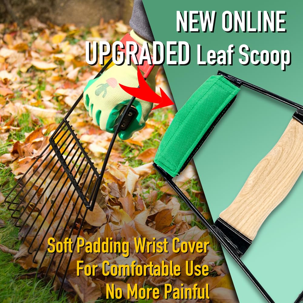 Altdorff hand lifting leaves with scoop demonstrating reduced bending and effort