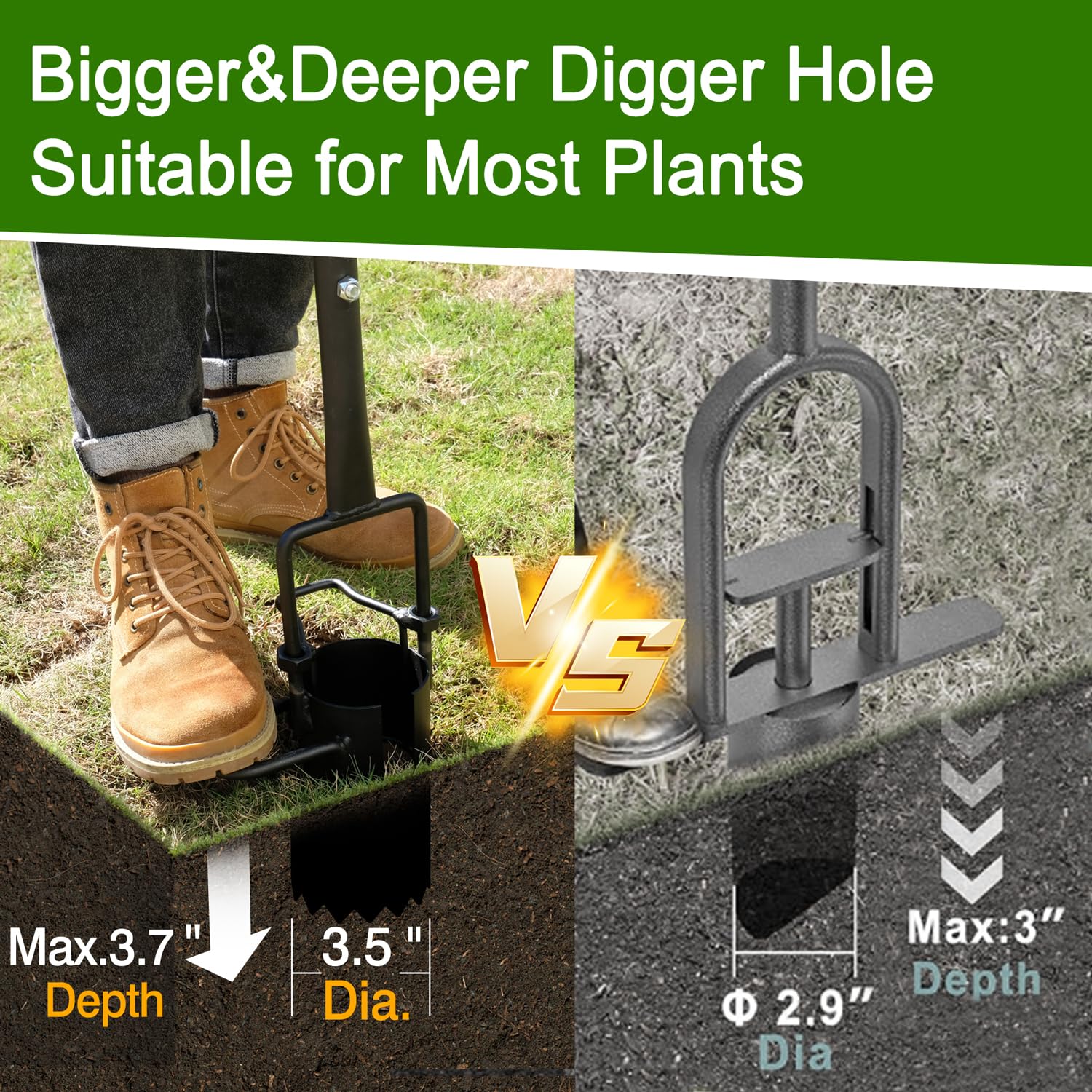 Altdorff close-up serrated base cutting edge for clean sod and root cutting
