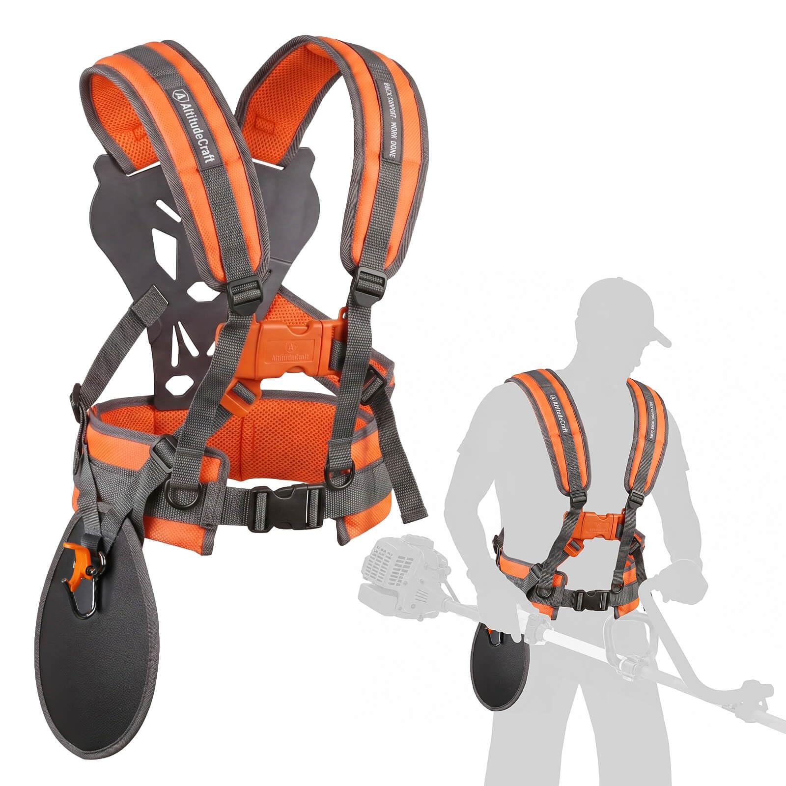 AltitudeCraft front view of harness showing full five-point support and comfort