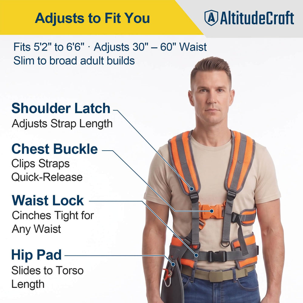 AltitudeCraft kit beside ruler showing adjustable fit for varied heights