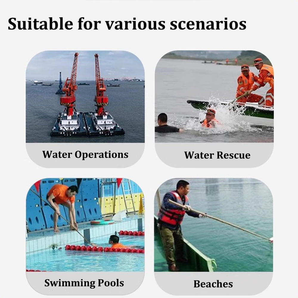 Altovexis extended rescue hook in pool demonstrating safer shoreline assistance