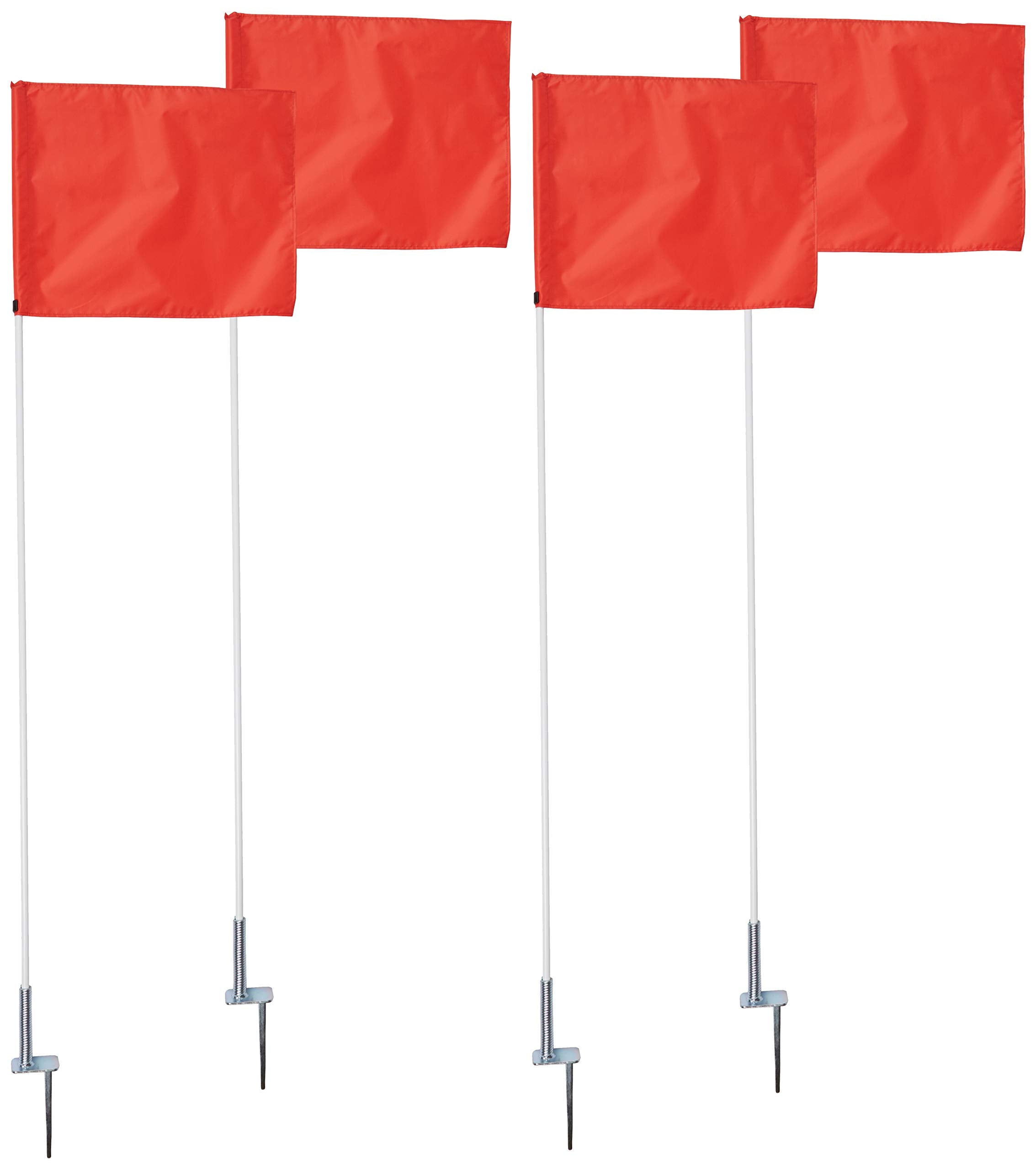 Alumagoal corner flag set front view showing complete four-piece kit and easy setup benefit