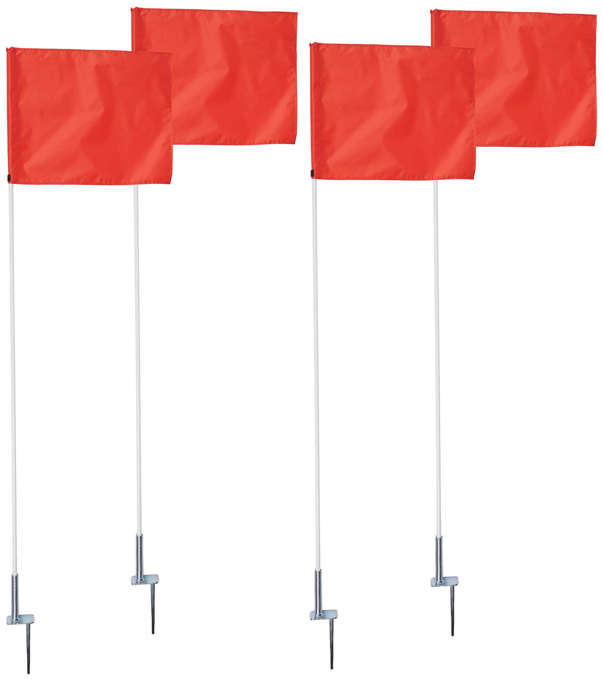 Alumagoal corner flag set front view showing complete four-piece kit and easy setup benefit