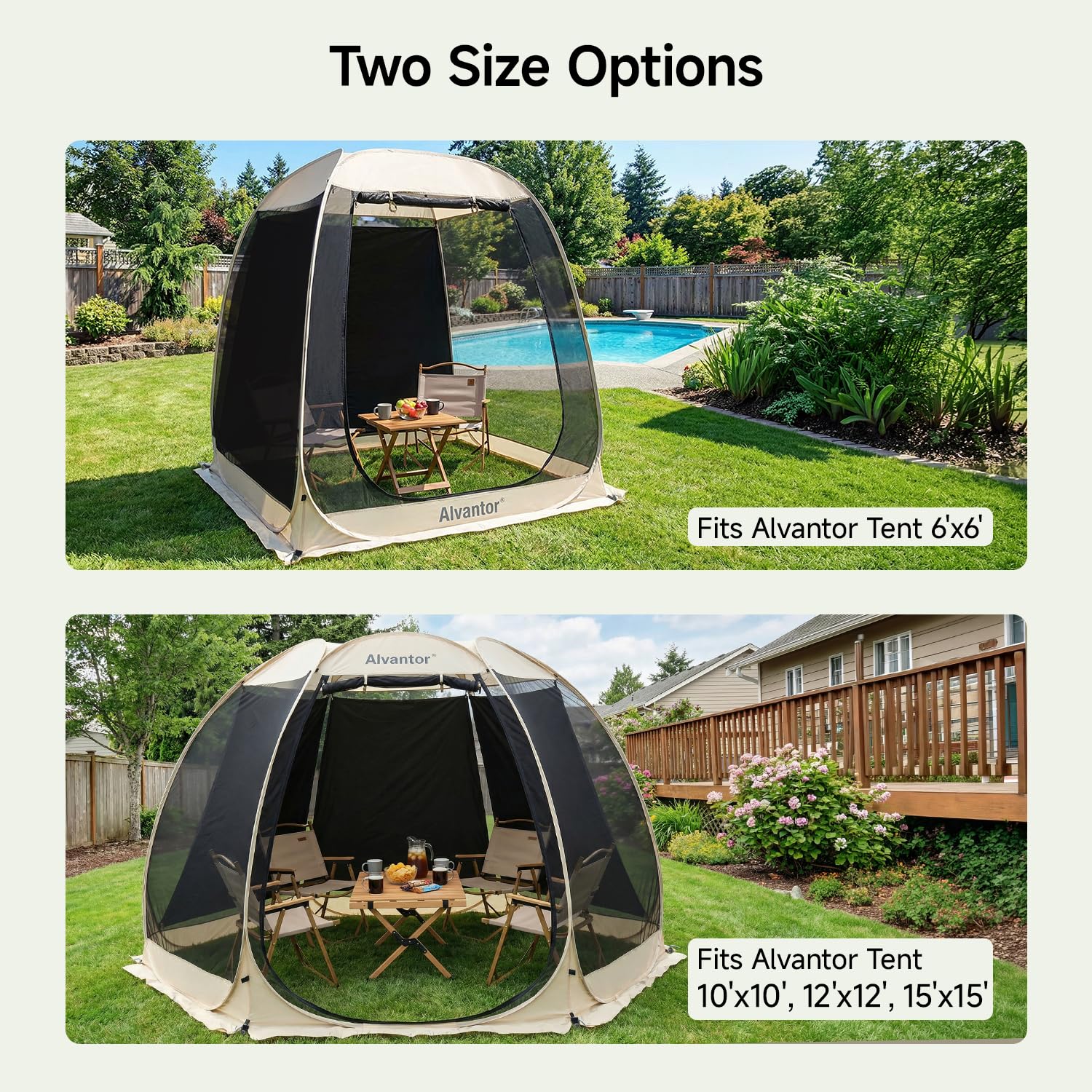 Alvantor lifestyle scene with family enjoying shaded outdoor tent